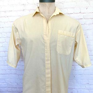 60's Unique Stitched - Yellow Mens Shirt - Size Medium/Large William Stuart